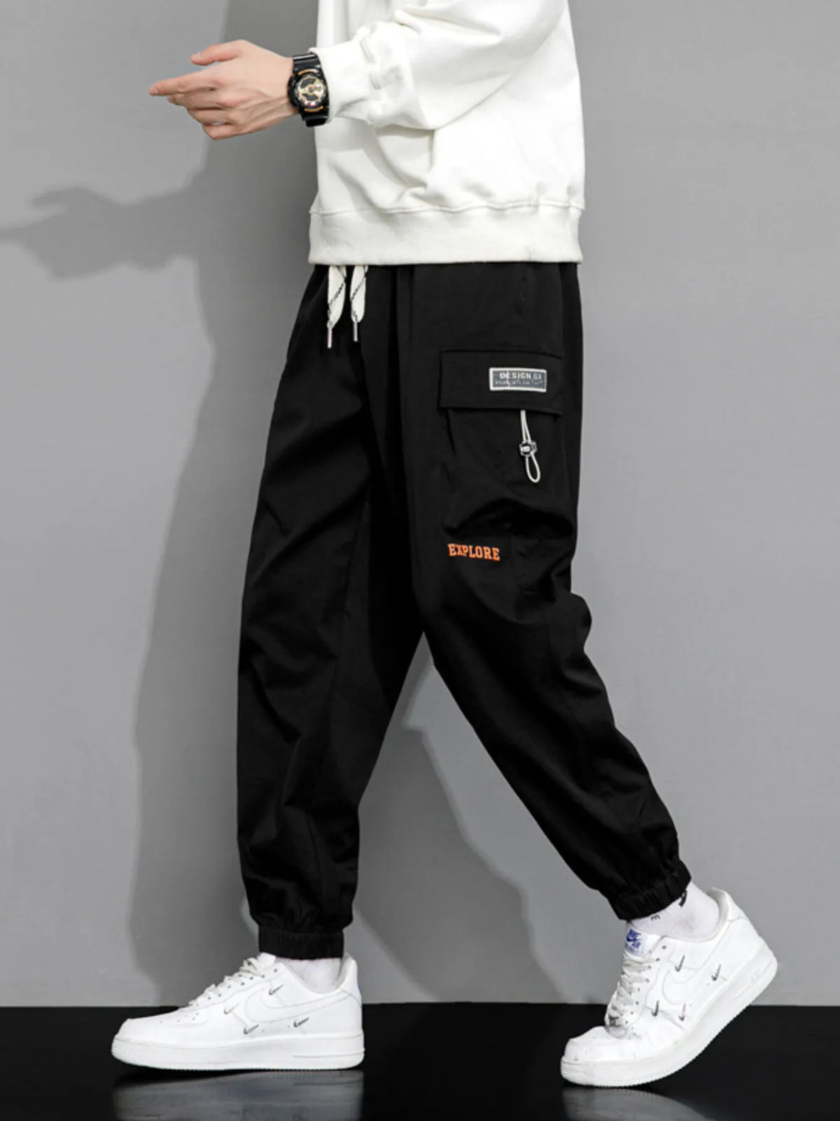 Men's Plus Size Loose Fit Joggers, view 2