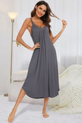 V-Neck Midi Lounge Dress - Lilixa.store