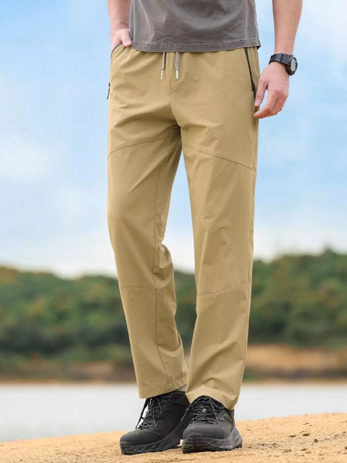 Men's Plus Size Wide Leg Pants in Khaki