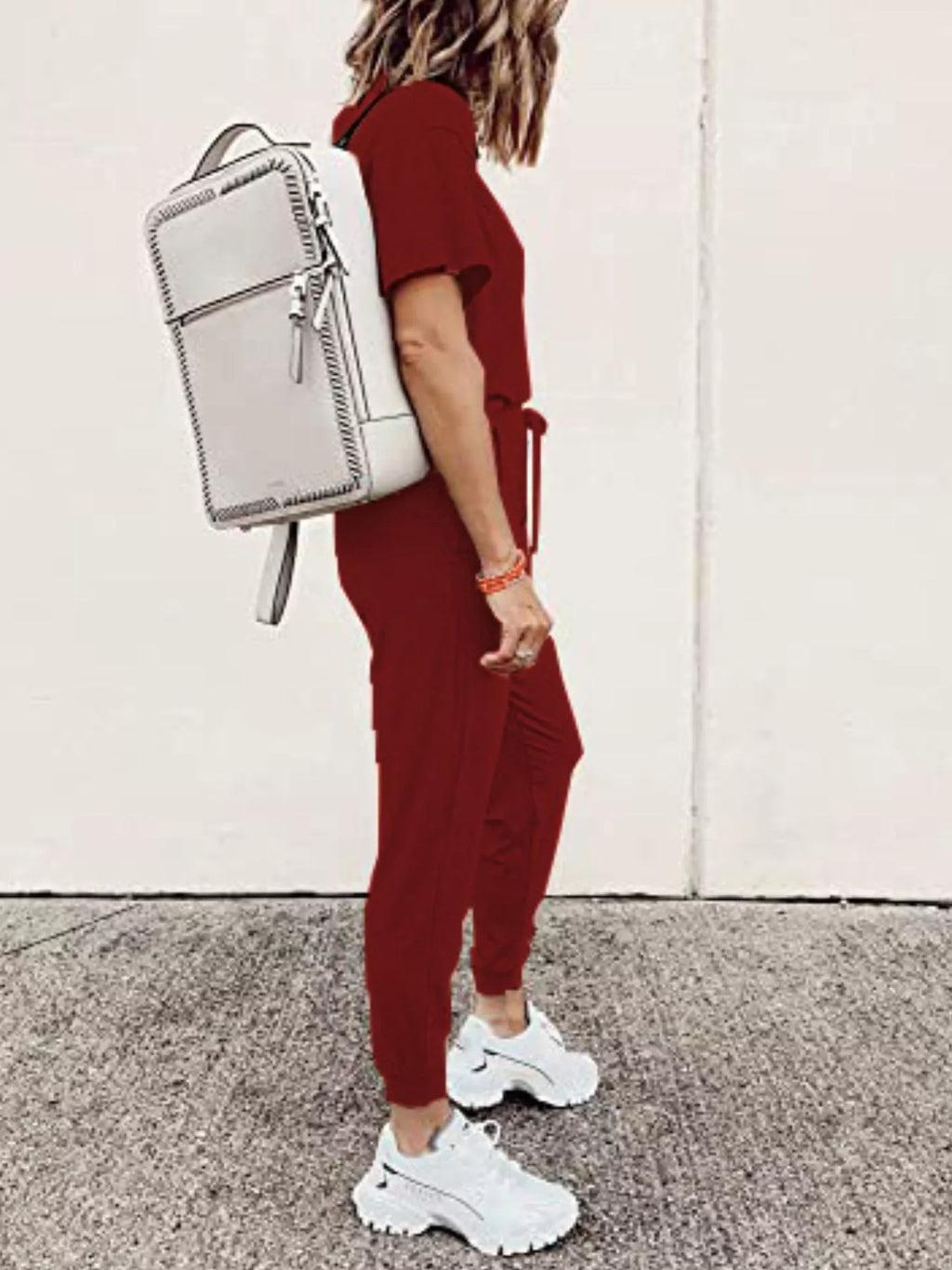 Full Size Round Neck Top and Drawstring Pants Set Plus Size - Lilixa.store
