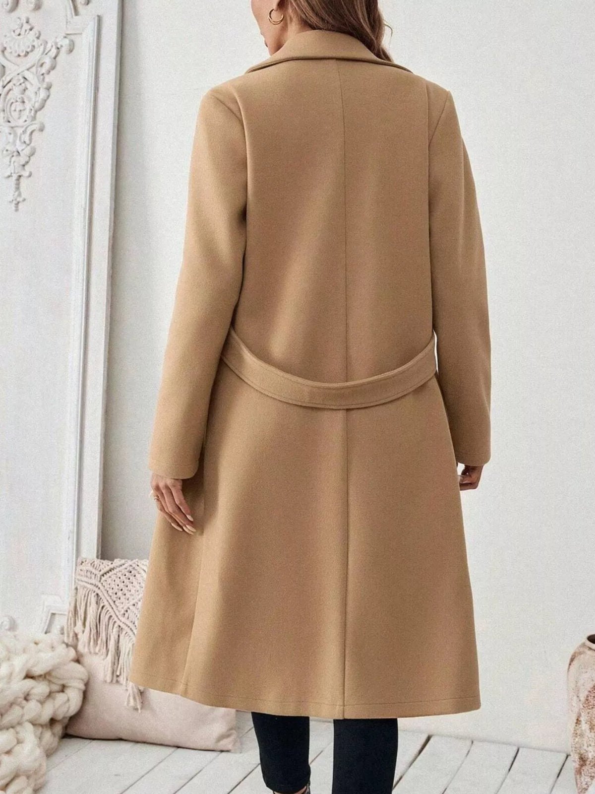 Lapel Collar Longline Coat - Lilixa.store