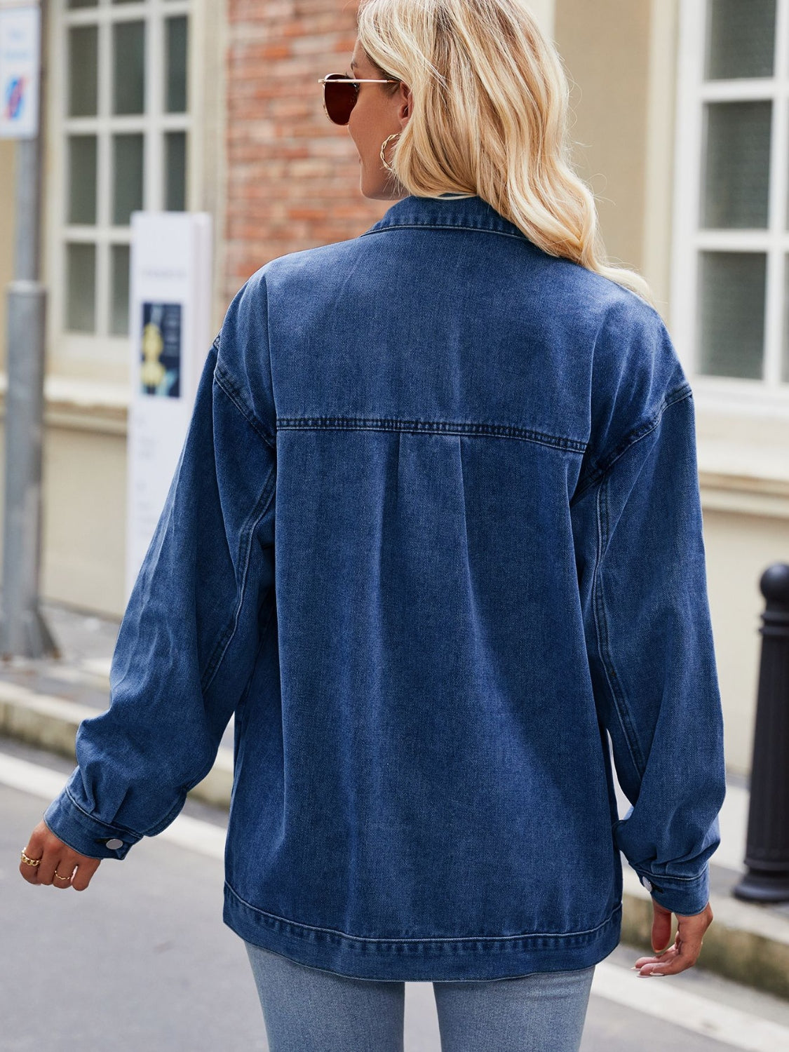 Button Up Denim Jacket with Pockets - Lilixa.store