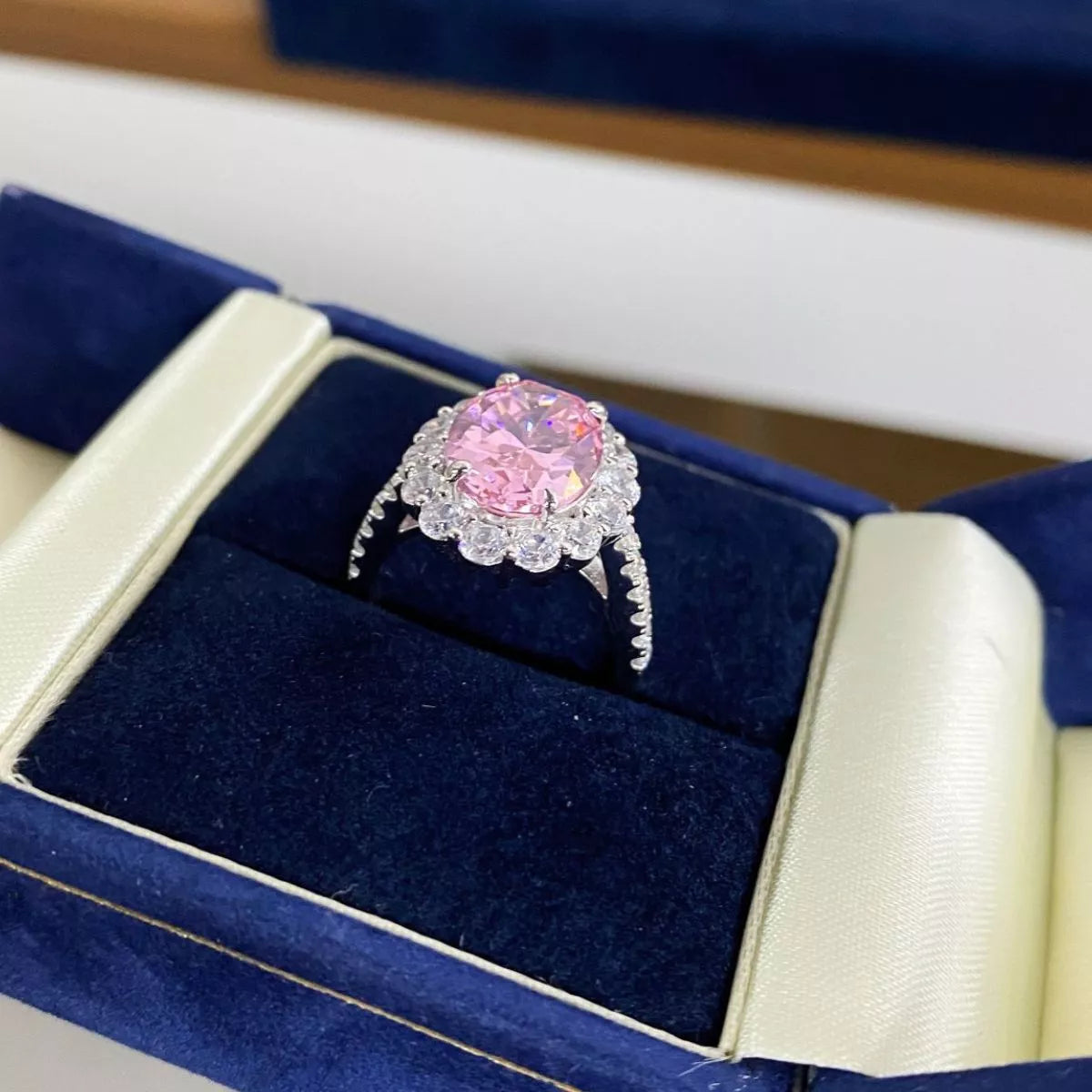 925 Sterling Silver Zircon Round Ring