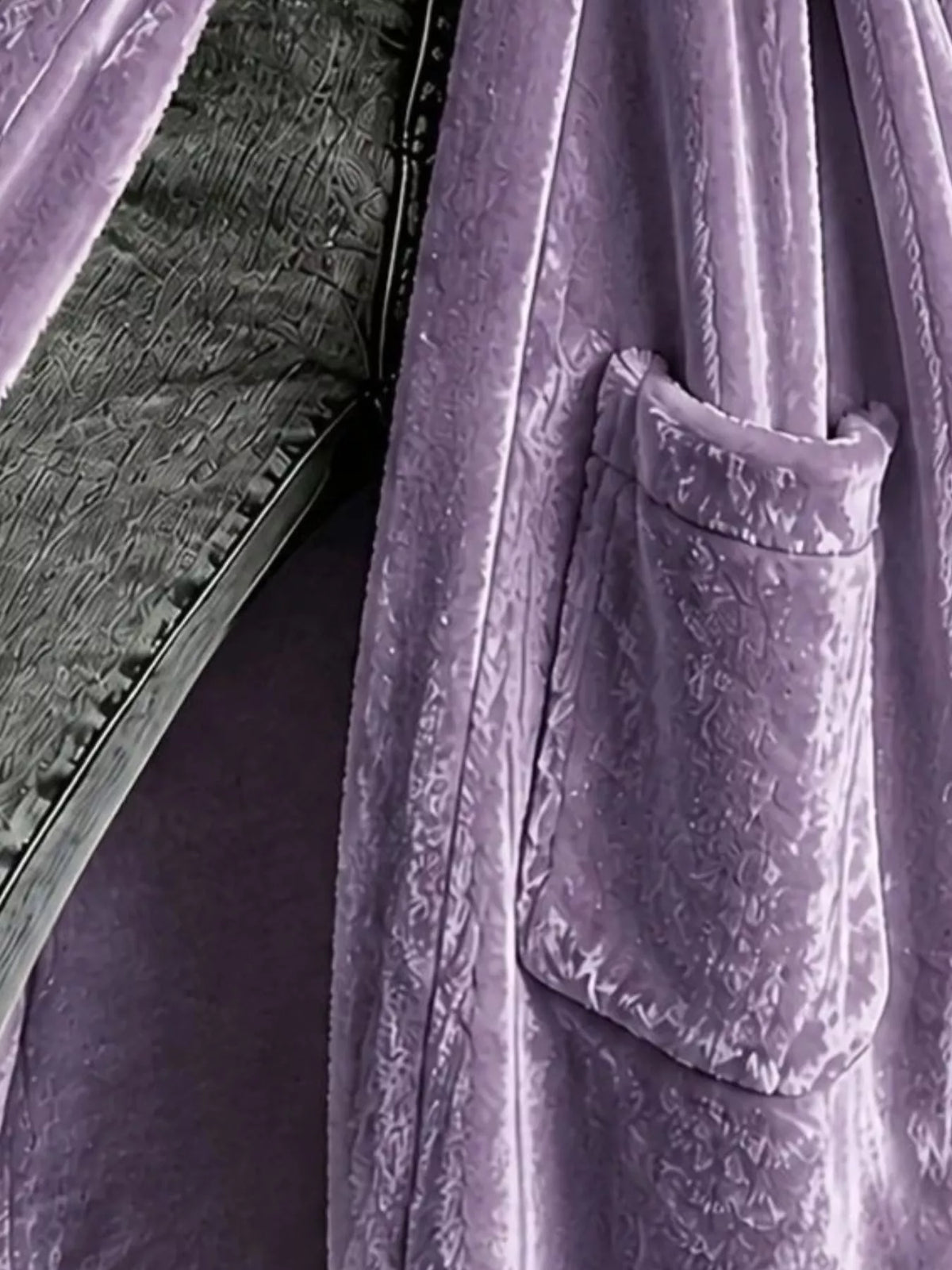 Full Size Velvet Open-Front Longline Outerwear Plus Size