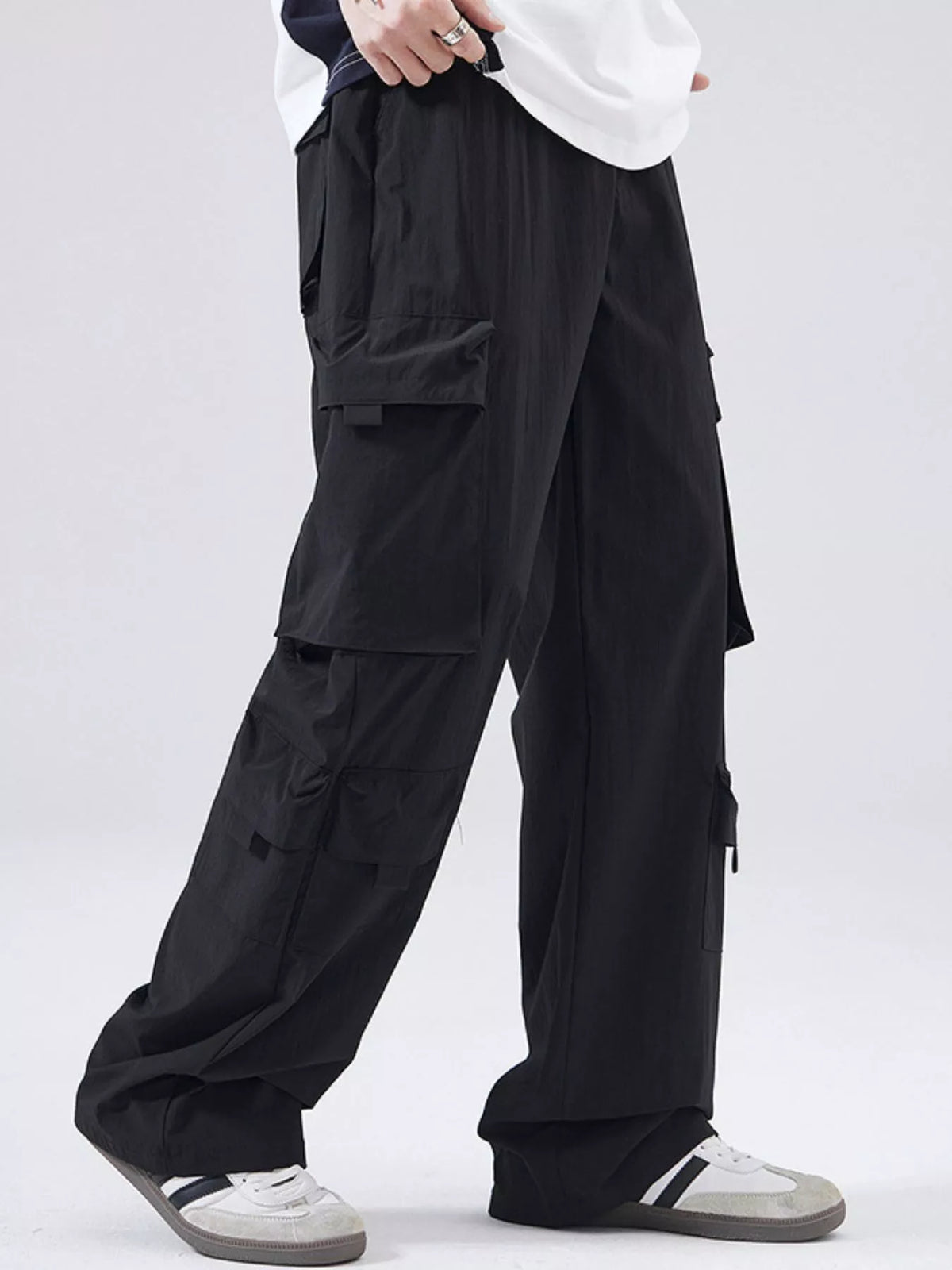 Men's Full Size Wide Leg Cargo Pants Plus Size, view 2