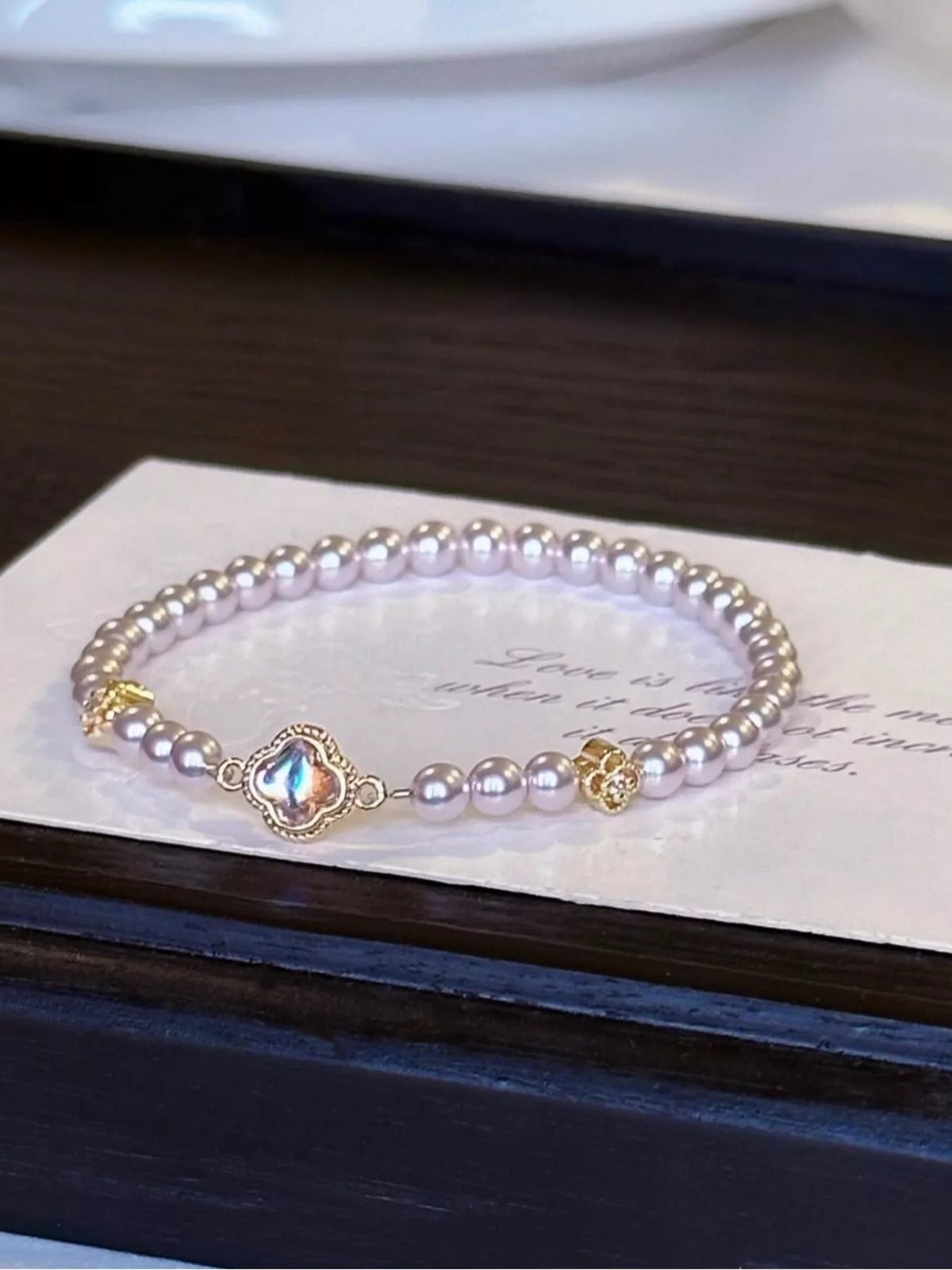 Pearl Clover Charm Bracelet - Lilixa.store
