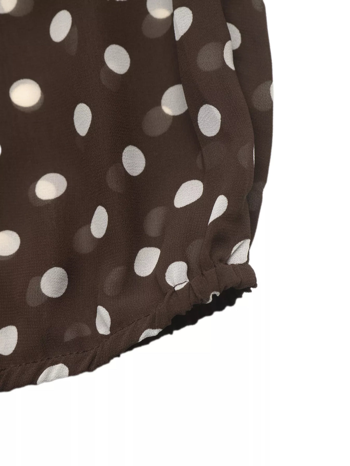 Polka Dot Mock Neck Long Sleeve Blouse - Lilixa.store