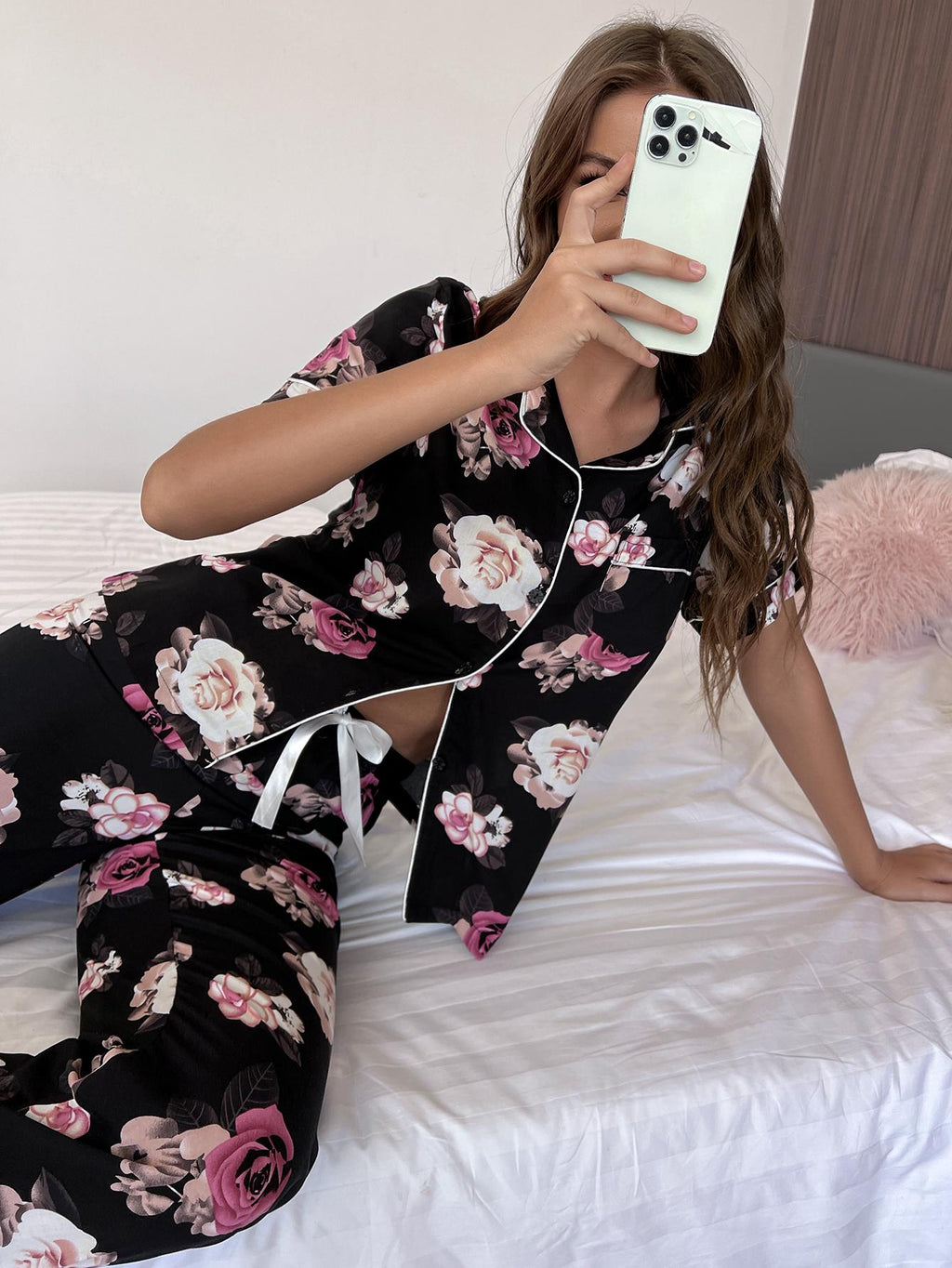 Floral Short Sleeve Shirt and Pants Lounge Set - Lilixa.store