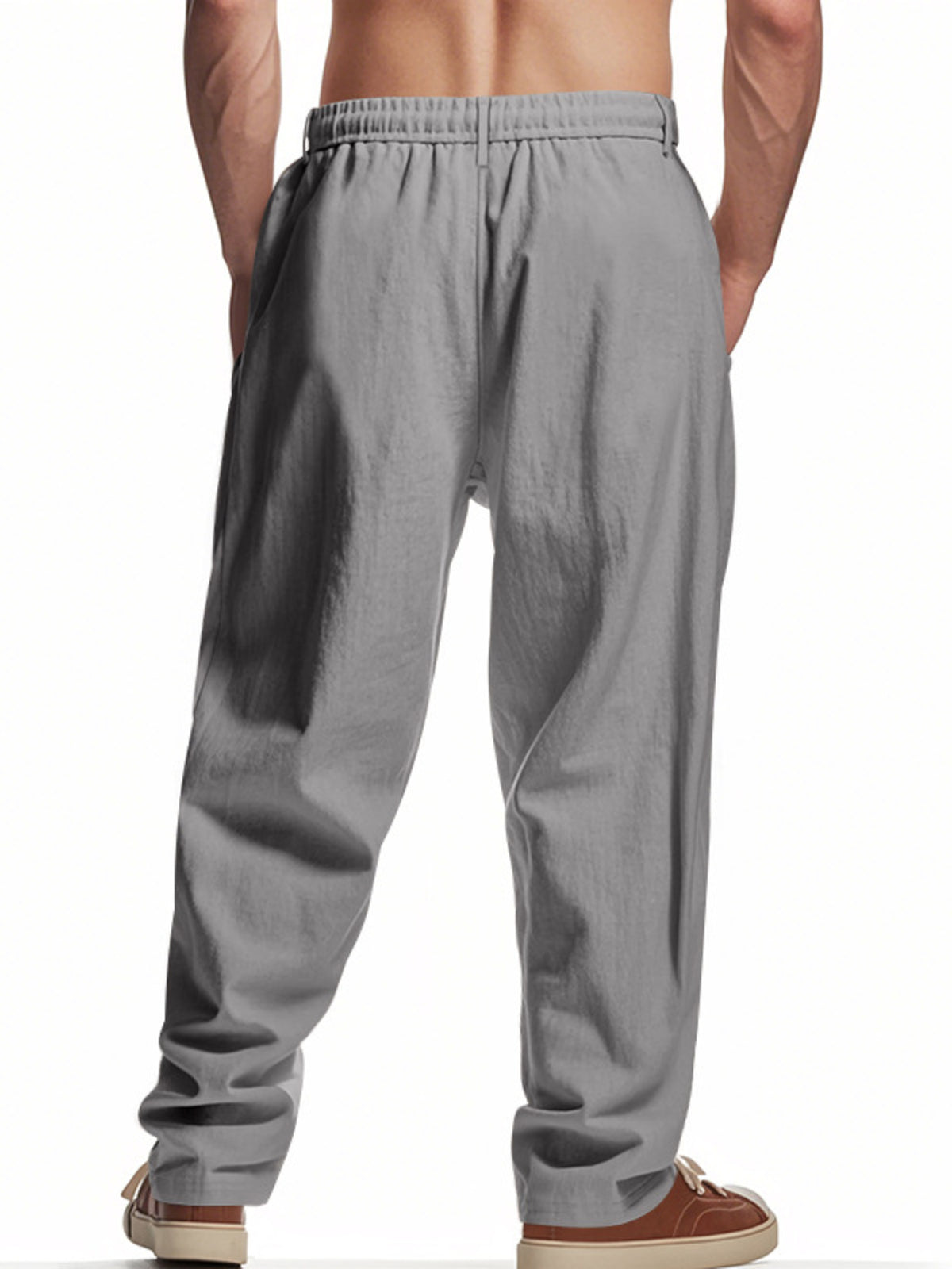 Men's Full Size Drawstring Loose Fit Pants Plus Size, view 3
