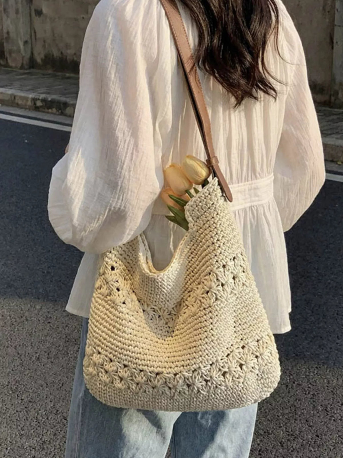 Crochet Knit Shoulder Bag - Lilixa.store