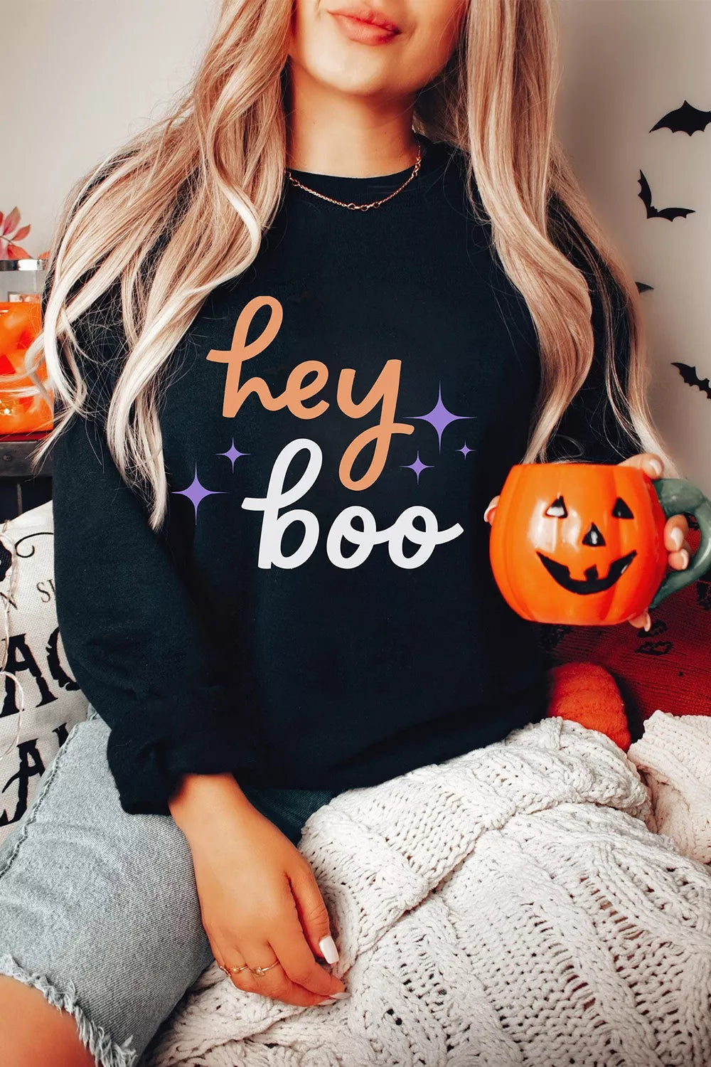 Hey Boo Halloween Sweatshirt - Lilixa.store