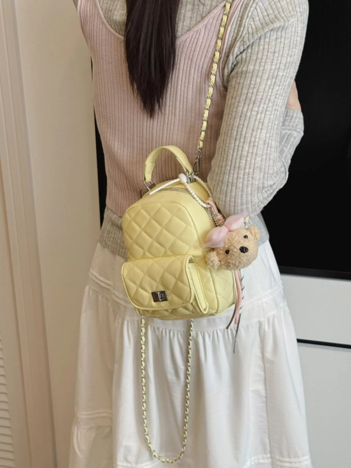 Quilted Mini Backpack Bag - Lilixa.store