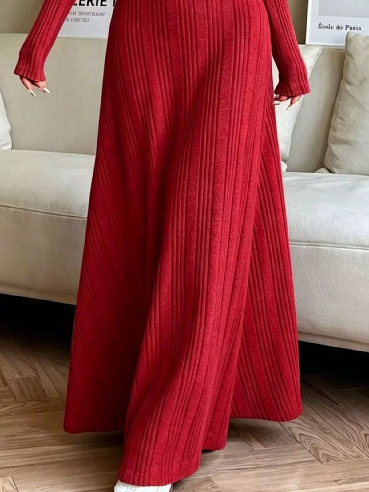 Long Sleeve Ribbed Knit Dress - Lilixa.store