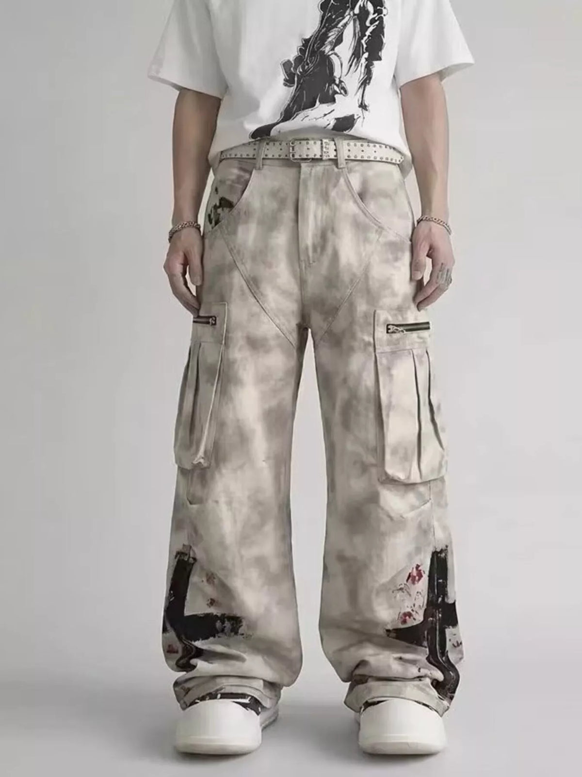Men's Full Size Printed Cargo Pants Plus Size - Lilixa.store