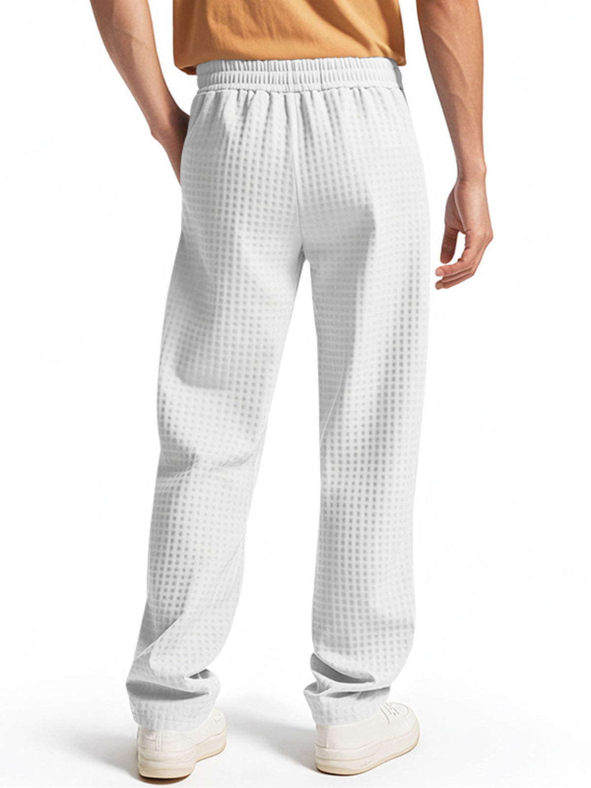 Men's Full Size Textured Drawstring Casual Pants Plus Size, view 2