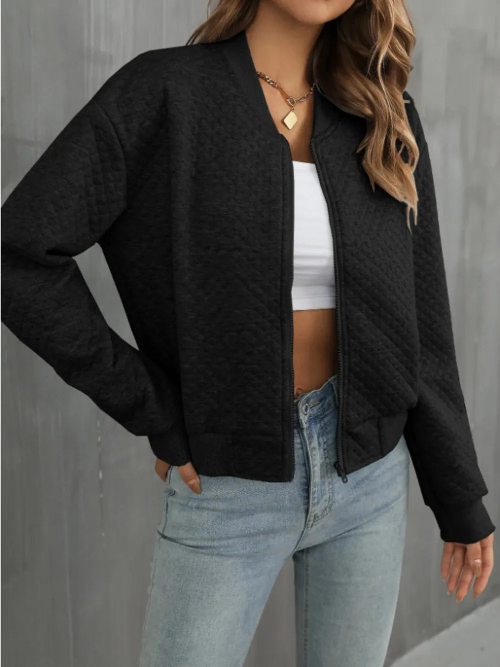 Zip Up Long Sleeve Jacket, view 3