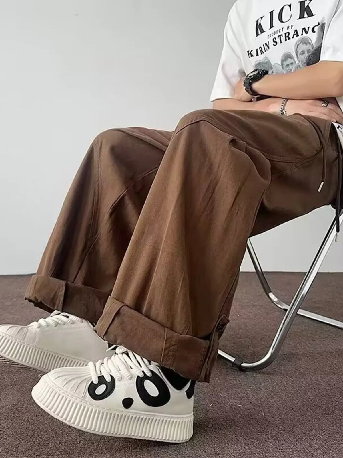 Men's Plus Size Loose Fit Casual Cargo Pants, view 4