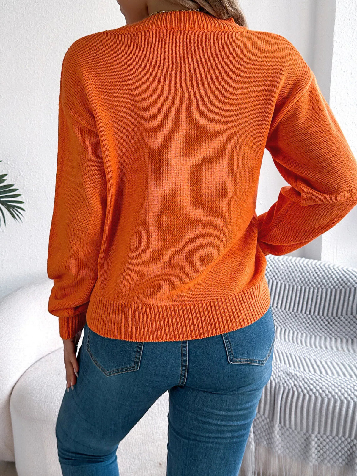 Halloween Pumpkin Face Knit Top, view 2