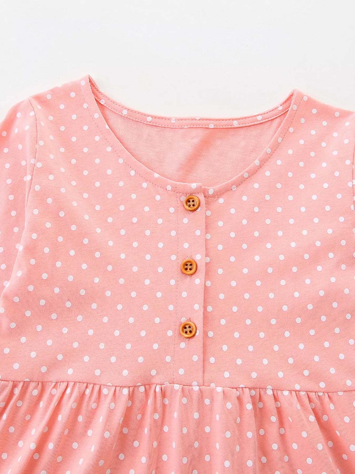 Children's Polka Dot Bunny Long Sleeve Dress - Lilixa.store