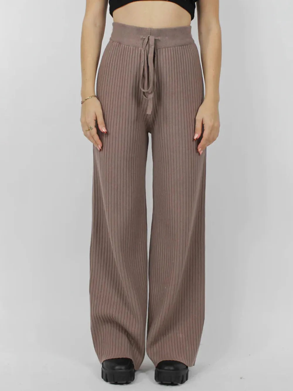 Ribbed Wide Leg Sweater Pants, view 5