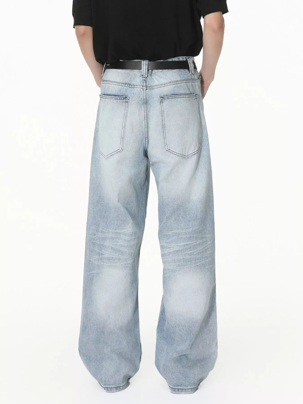 Men's Washed Wide-Leg Jeans - Lilixa.store