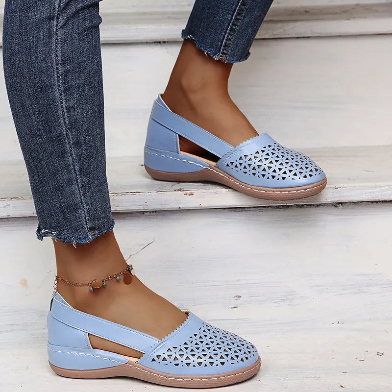 Cutout Round Toe Slip-Ons, view 18