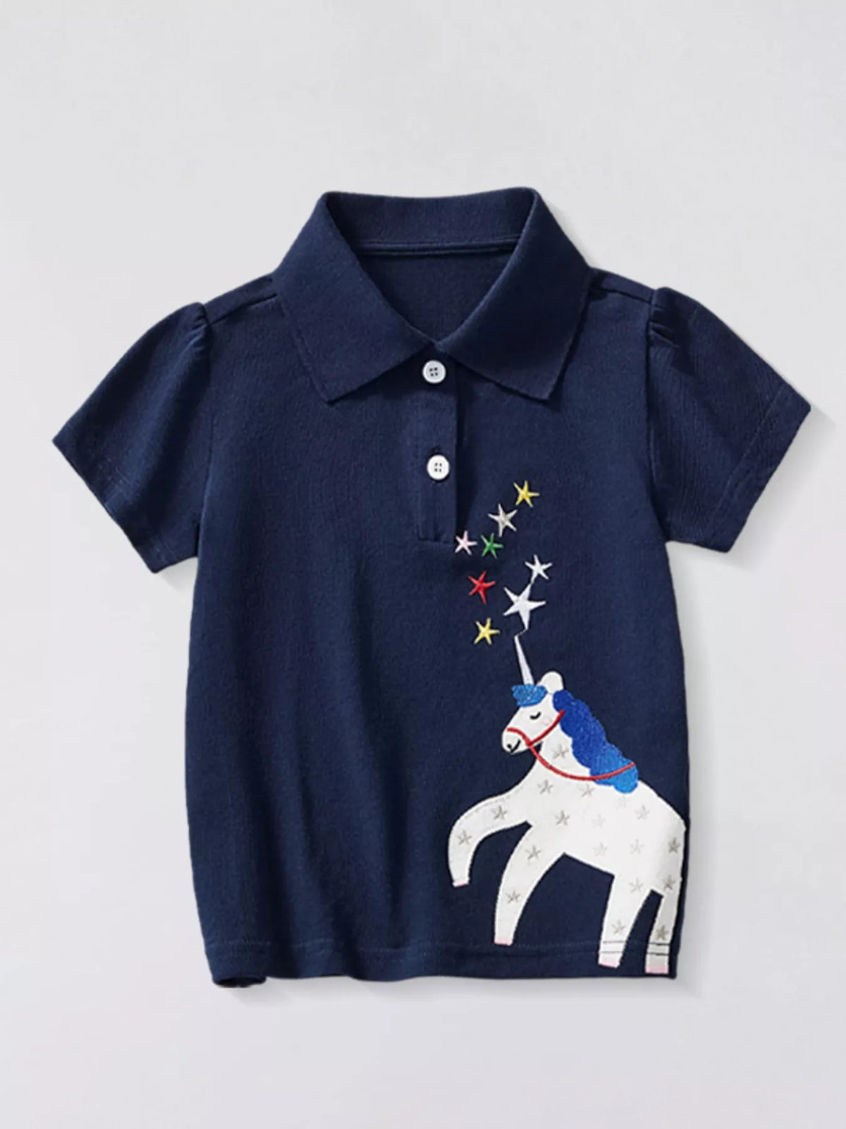 Children's Unicorn & Stars Embroidered Polo - Lilixa.store