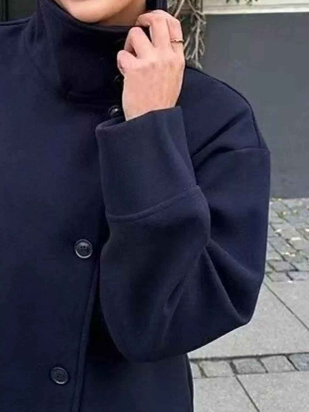 Wool Blend Long Sleeve Outerwear - Lilixa.store