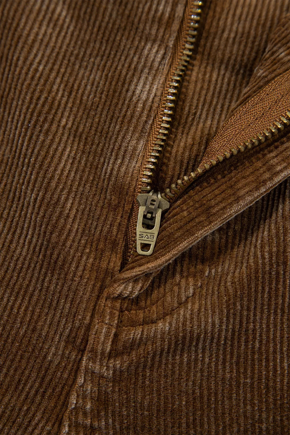 Straight Leg Corduroy Metal Button Zip-up Pants