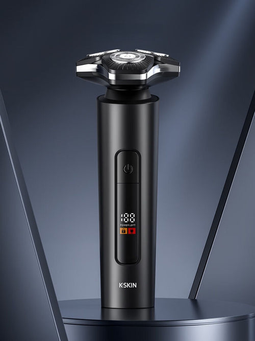 3D Rotary Electric Shaver with LED Display in Black