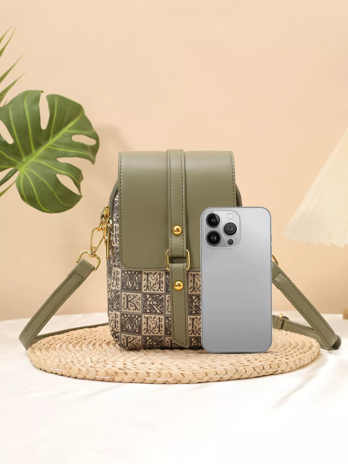 Printed Flap Crossbody Bag