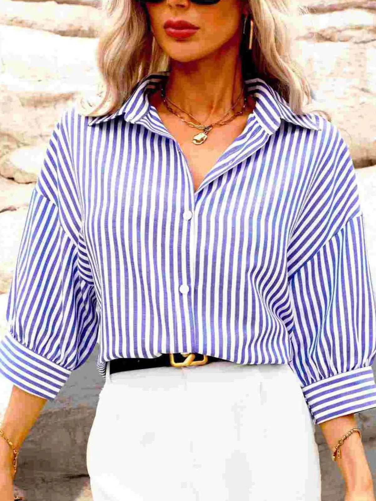 Striped Button-Down Shirt