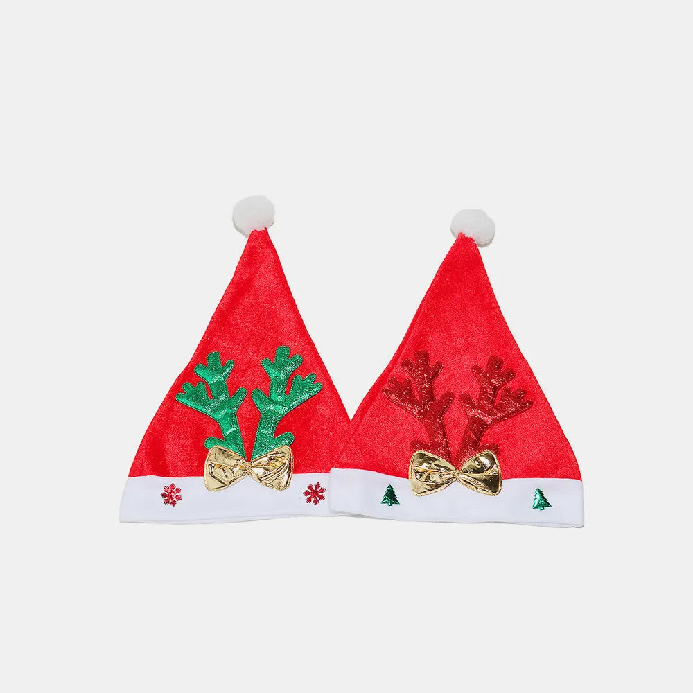 2 Piece Antler Christmas Hat with pompom - Lilixa.store