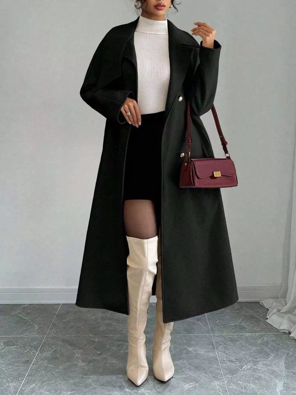 Double-Breasted Longline Coat