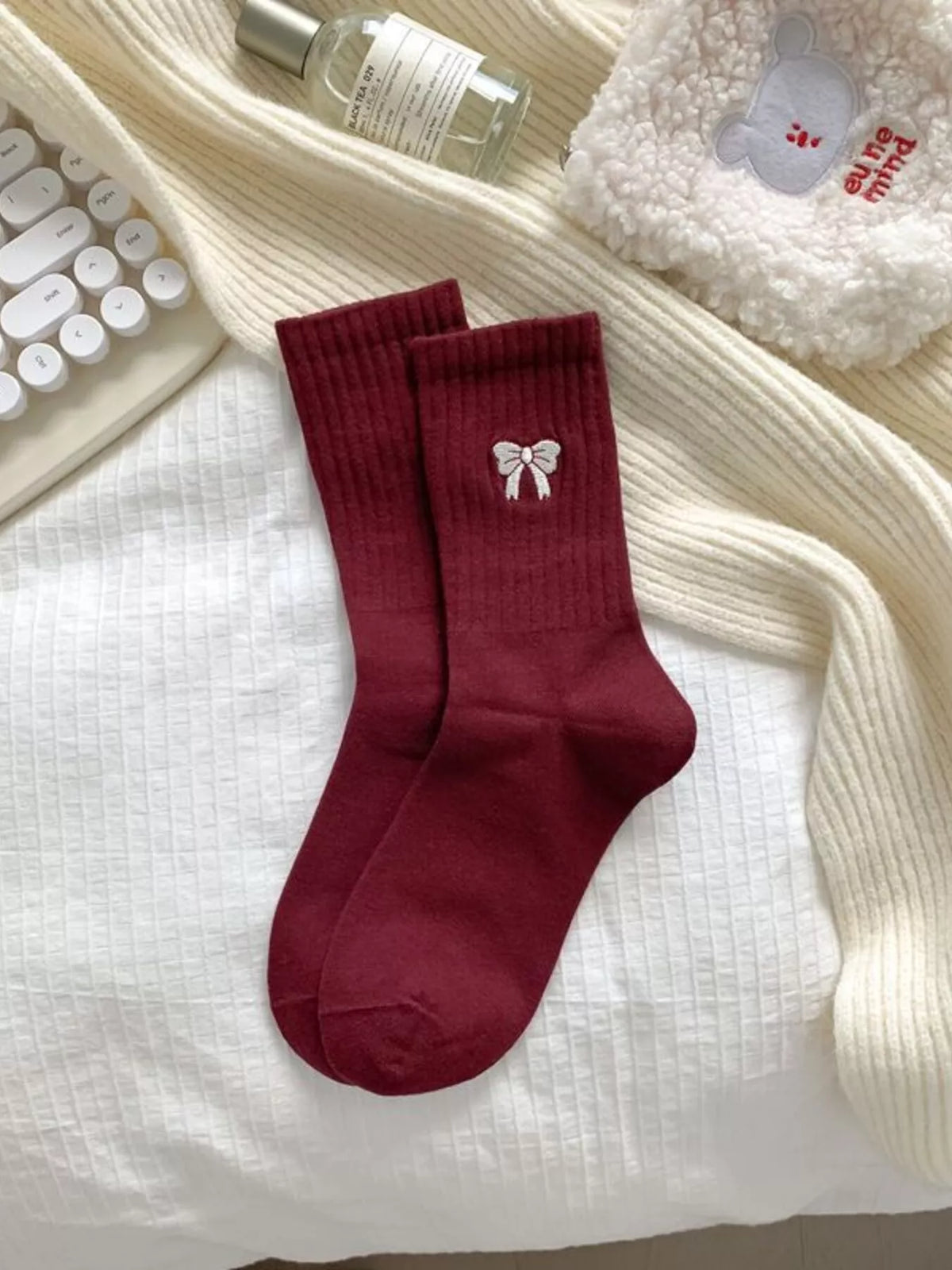 Ribbed Cotton Crew Socks - Lilixa.store