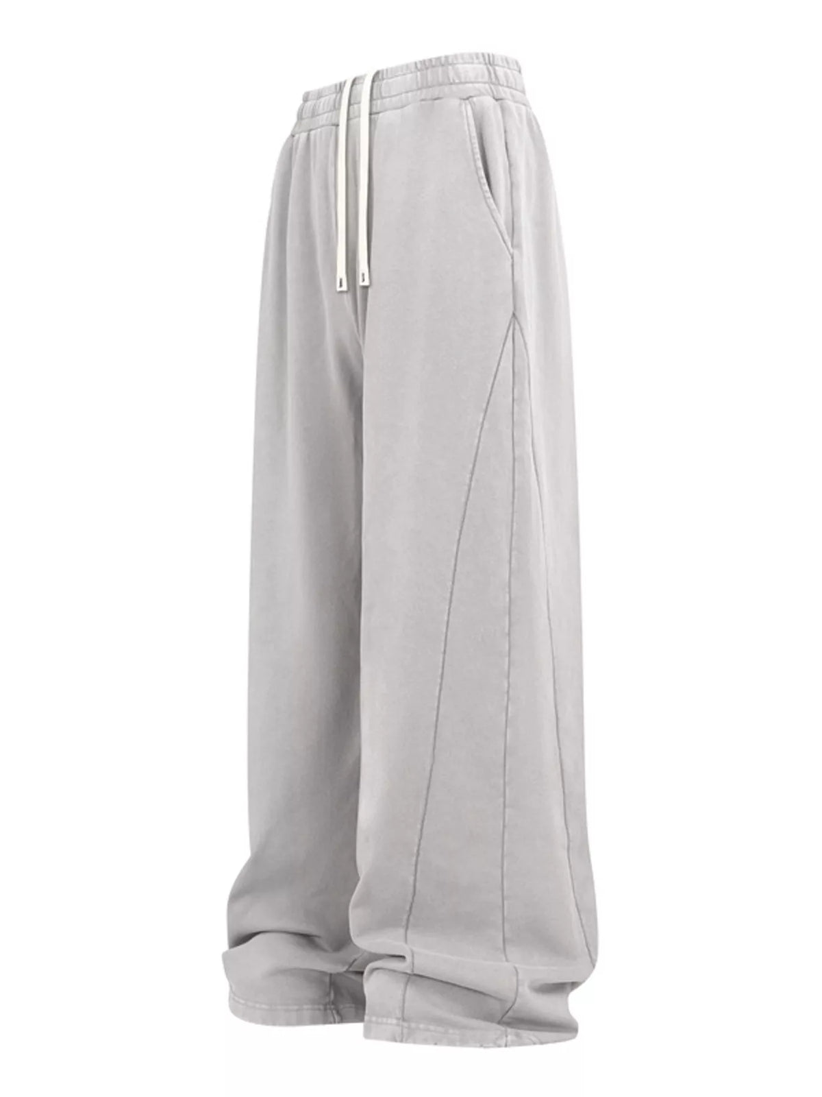 Men's Relaxed Fit Wide Leg Pants in Light Gray