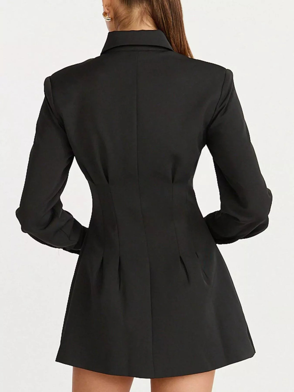 Corset-Style Button-Down Blazer Dress, view 5