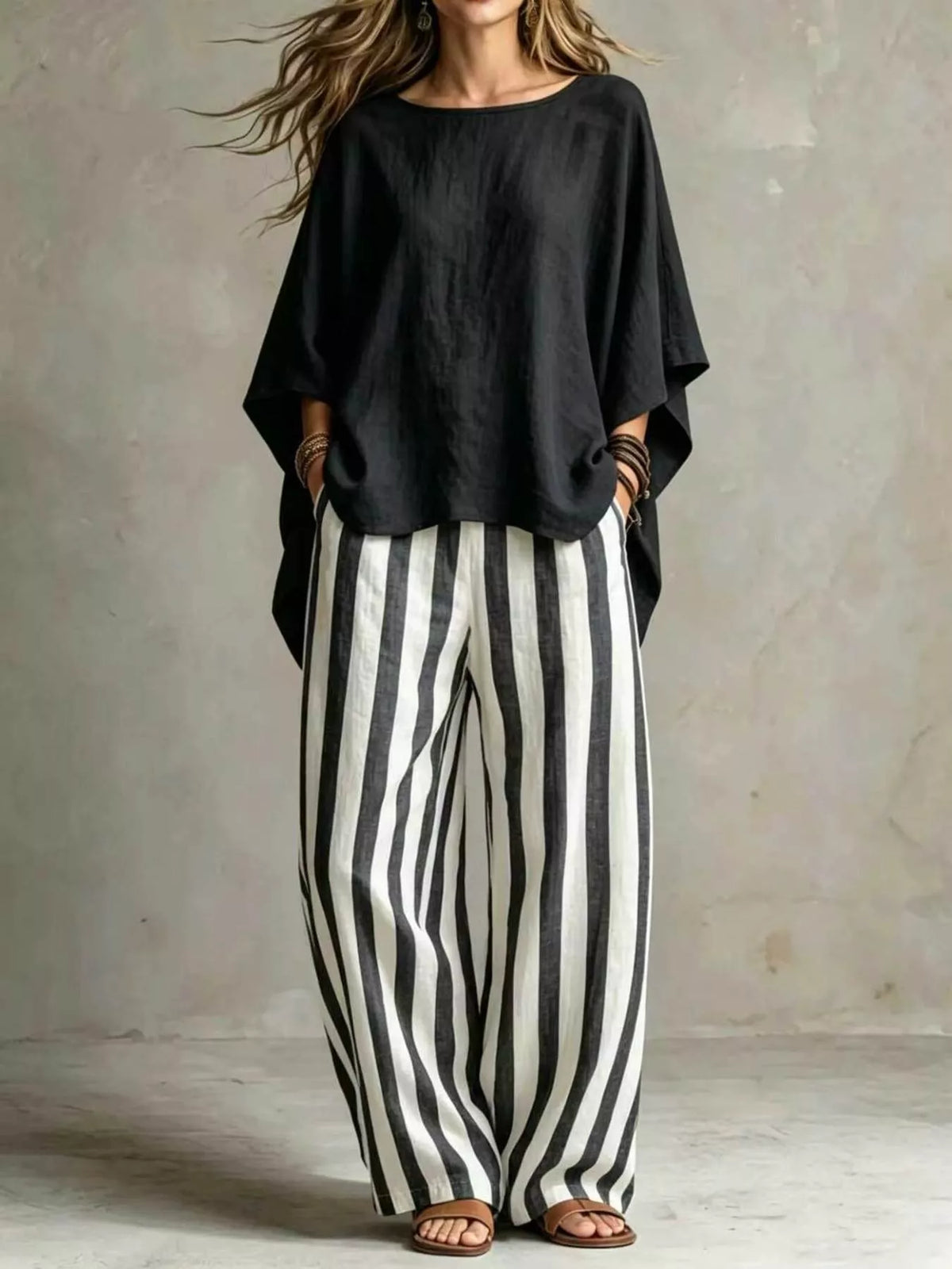 Full Size Solid Color Top and Pants Set Plus Size - Lilixa.store
