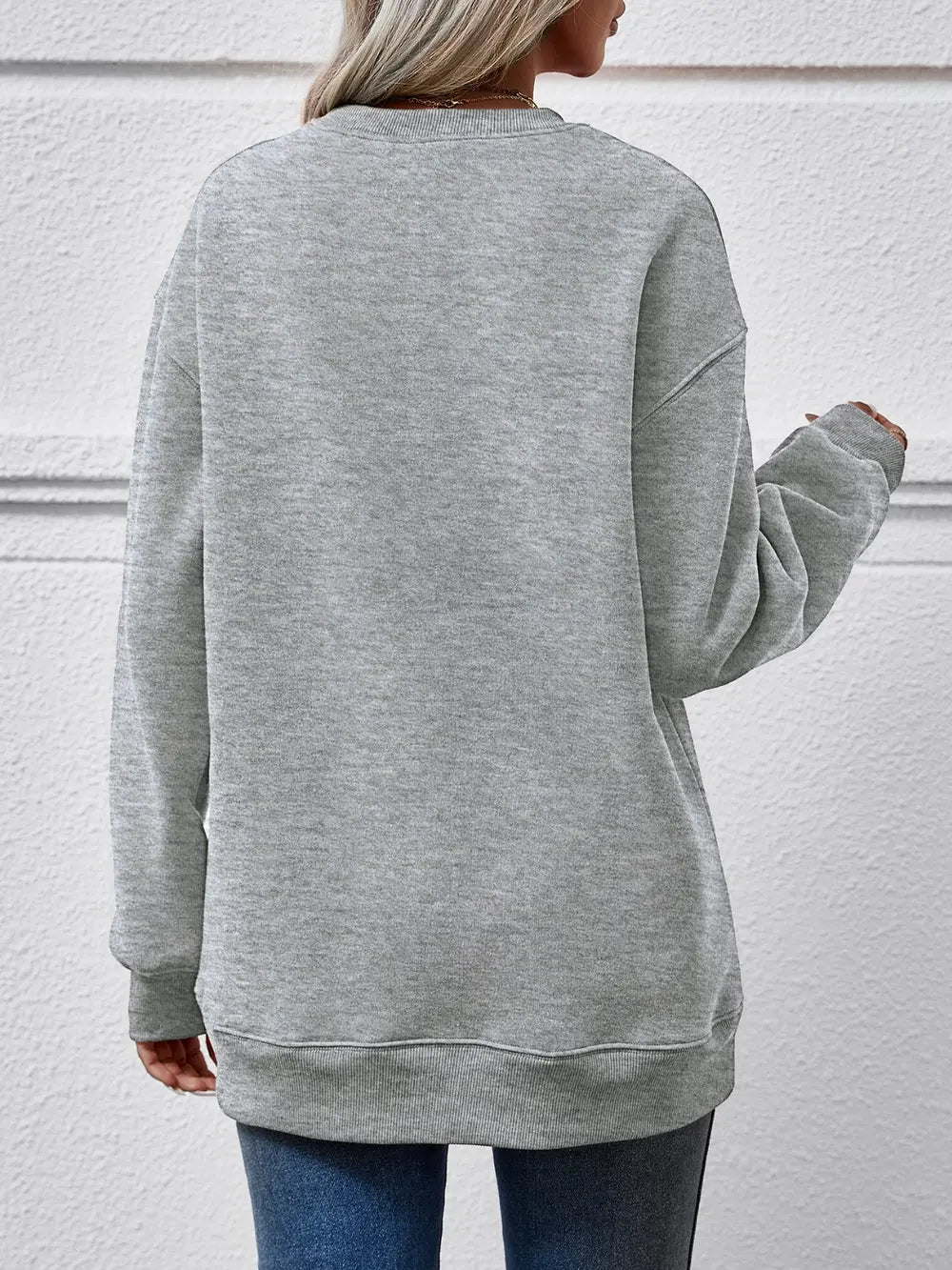 Graphic Round Neck Dropped Shoulder Sweatshirt - Lilixa.store