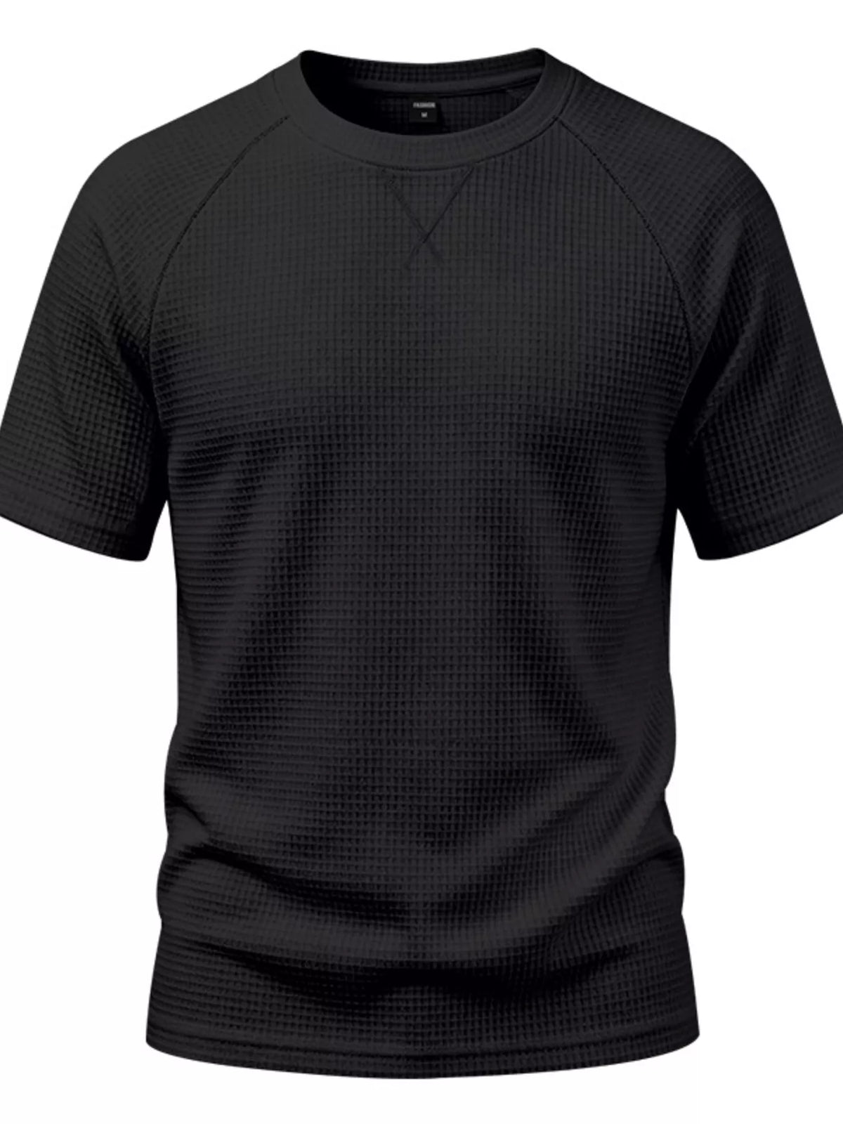 Men's Full Size Waffle Knit Raglan Short Sleeve T-Shirt Plus Size - Lilixa.store