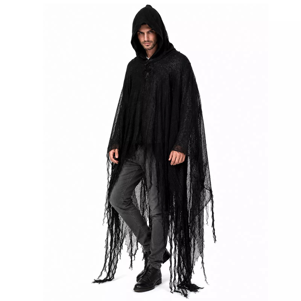 Halloween Distressed Hooded Cloak - Lilixa.store
