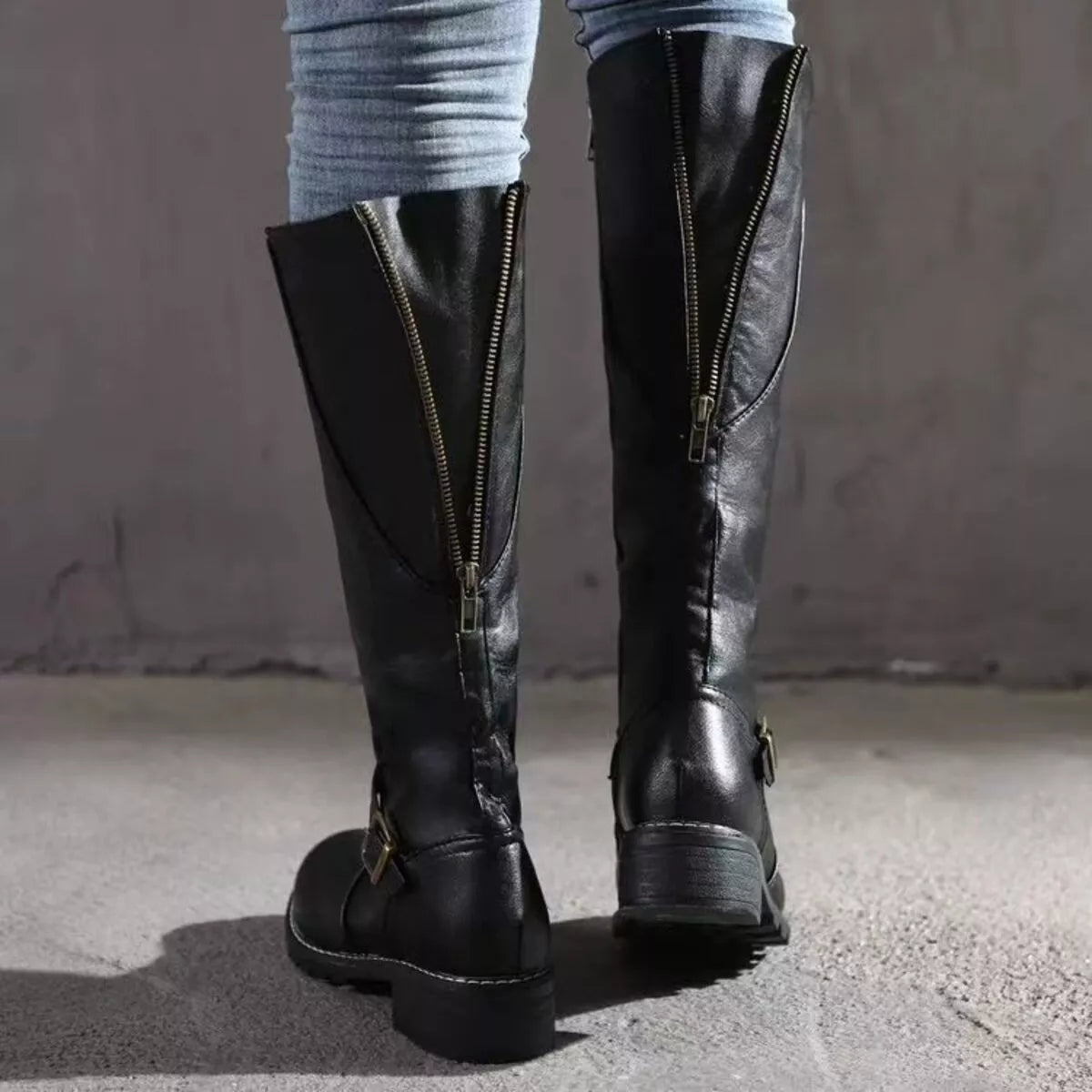 Round Toe Block Heels Boots, view 10