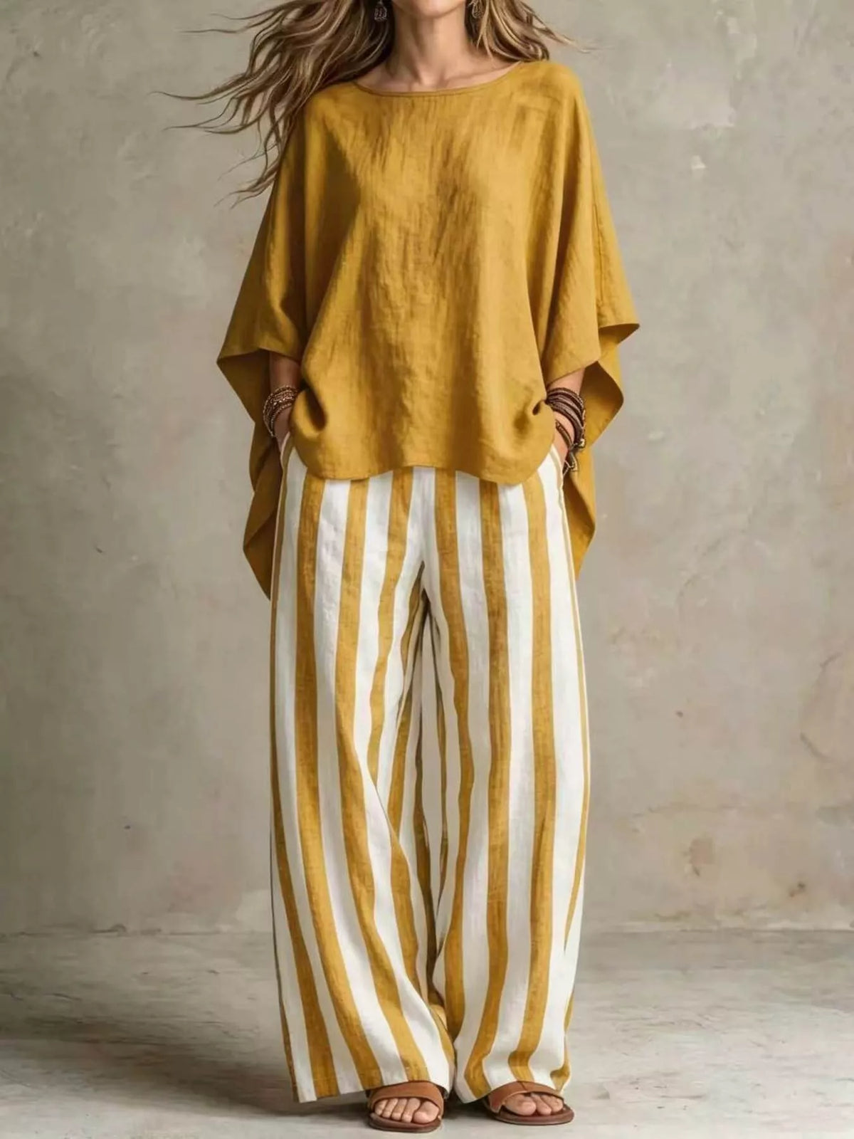 Full Size Solid Color Top and Pants Set Plus Size - Lilixa.store