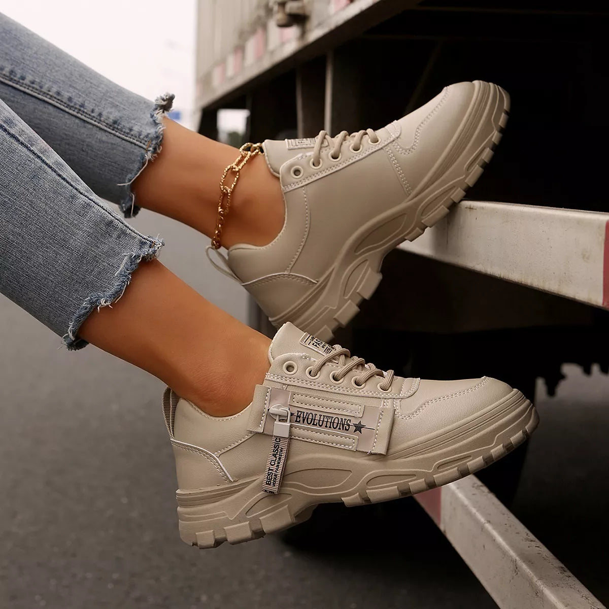 Lace Up Round Toe Athletic - Lilixa.store