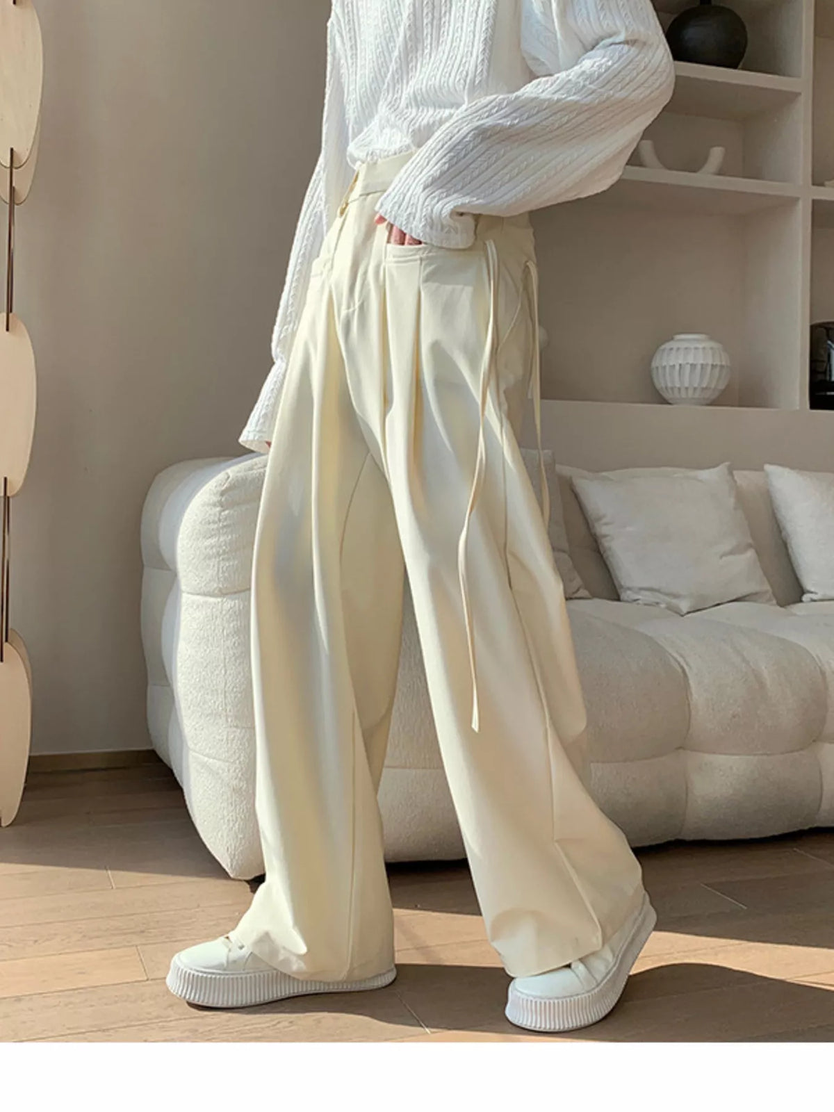Men's Full Size Wide Leg Pleated Casual Pants Plus Size, view 2