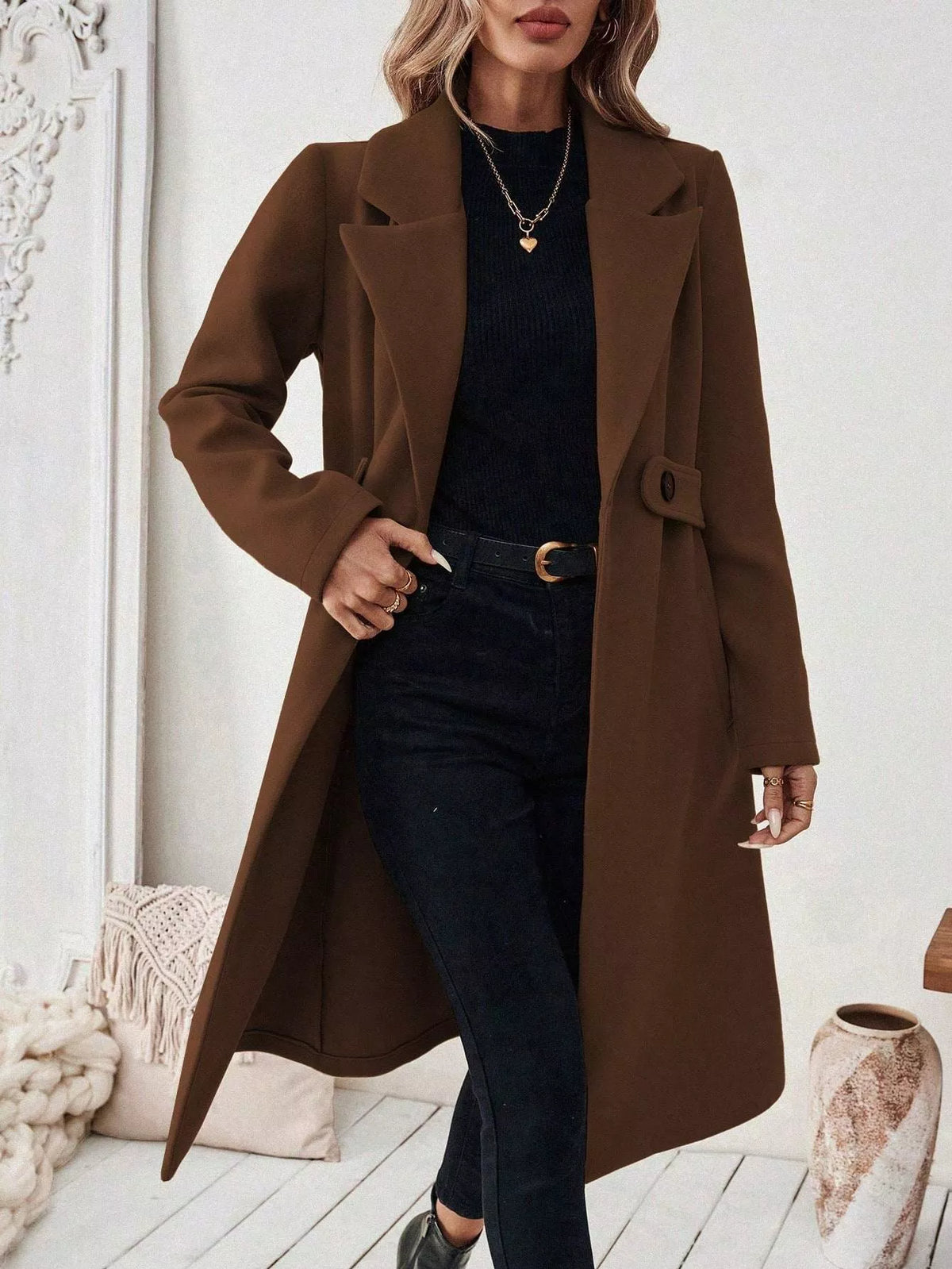 Single-Button Longline Coat