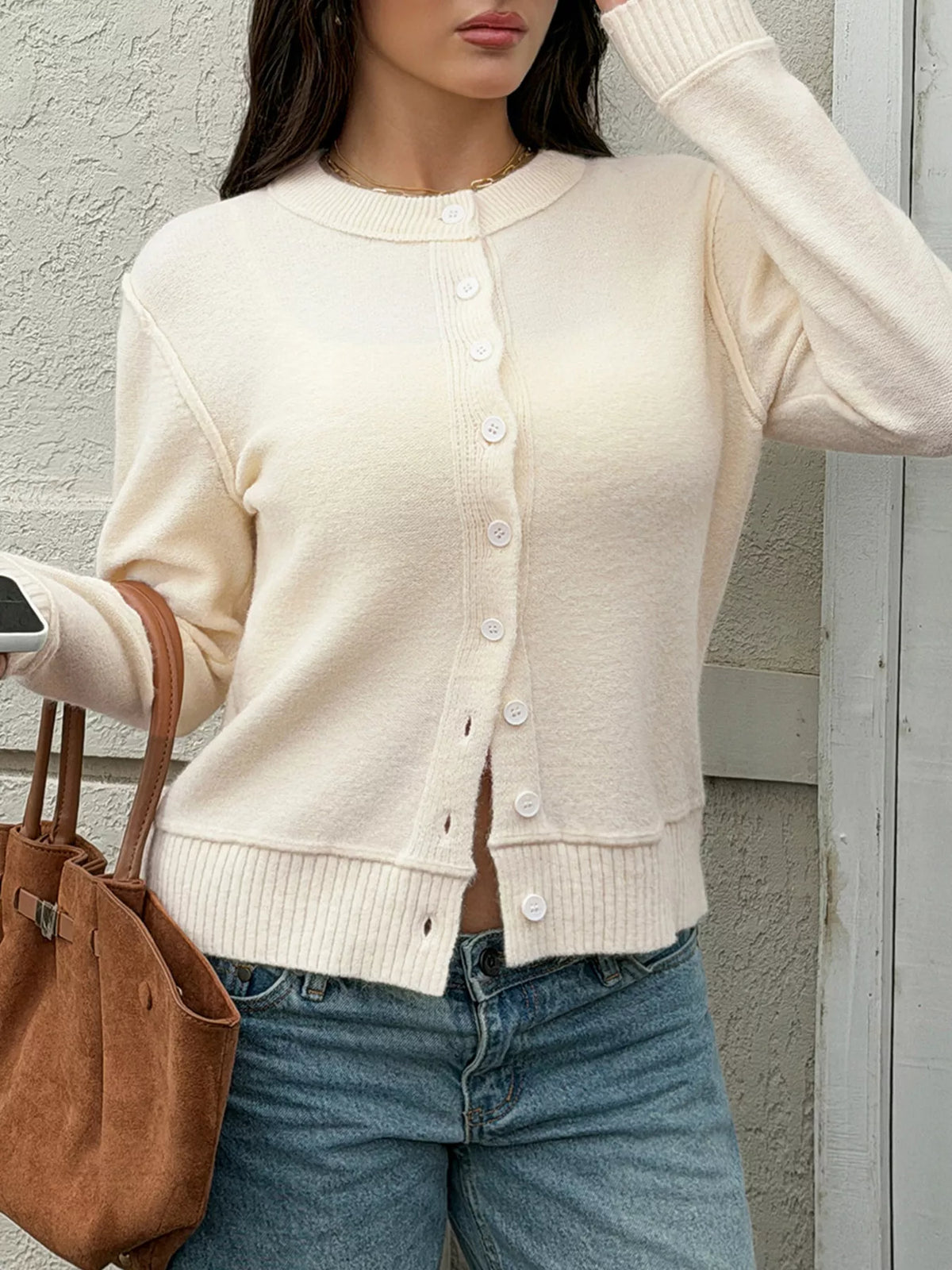 Button-Down Knit Cardigan - Lilixa.store