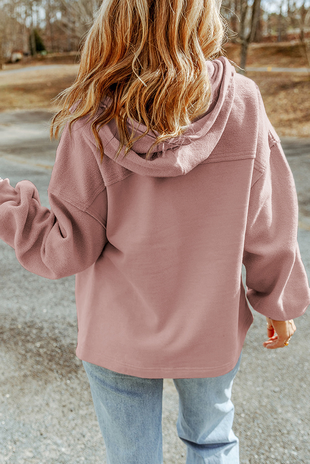 Zip-Up Drawstring Hooded Jacket, view 5