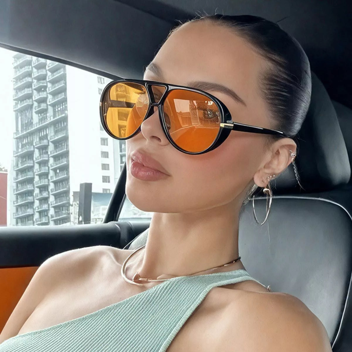 Tinted Lenses Oversized Sunglasses - Lilixa.store