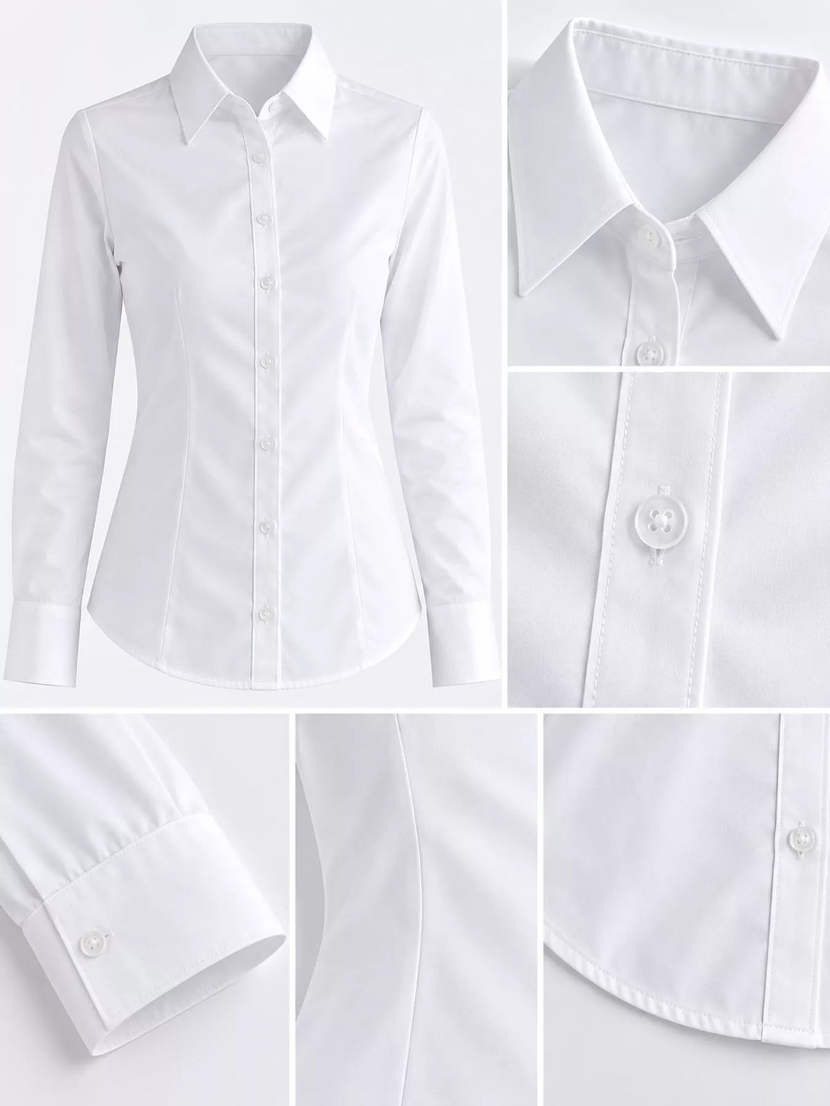 Full Size Classic Slim-Fit Button-Down Shirt Plus Size, view 3